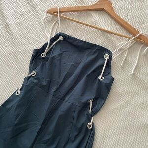 Sugarlips Nautical  Navy Cropped Jumpsuit